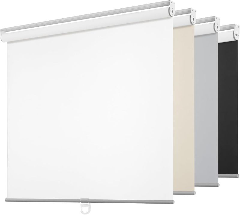 Photo 1 of Cordless Free-Stop100% Blackout Blinds for Windows, Roller Windows Shades with Thermal Insulated, UV Protection Fabric for Living Room, Office and Home. Easy to Install.White,72" W X 72" H