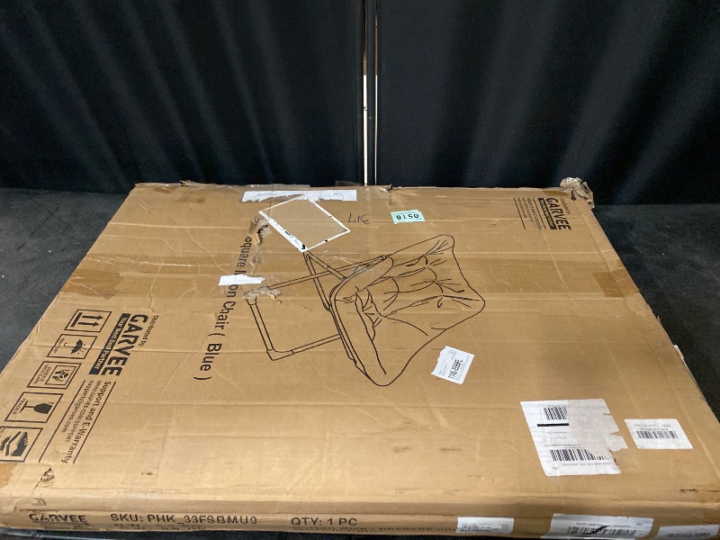 Photo 1 of Foldable Oversized Moon Chair, Large Soft Lazy Cozy Comfortable Faux Fur Square Saucer Moon Chair for Teens and Adults, Blue