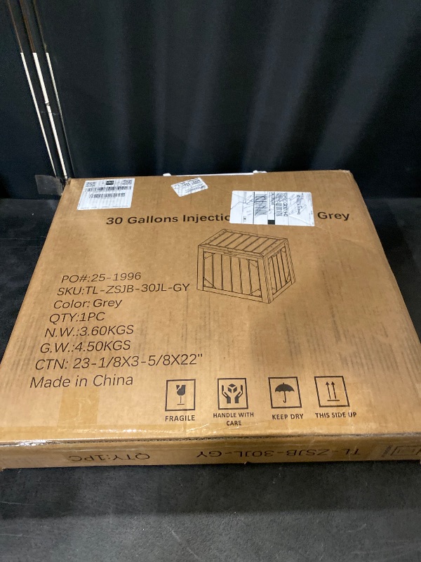 Photo 1 of 30 Gallon Outdoor Deck Box, Lockable Waterproof Outdoor Storage Boxes For Garden Tools,Indoor Cushions,Accessories Outside Storage Resin Weatherproof Container(Black)