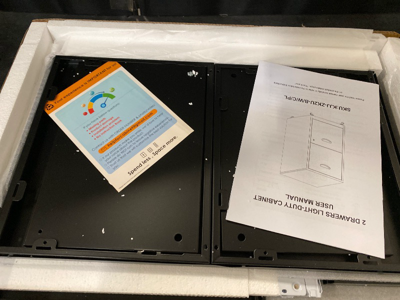 Photo 1 of 2 Drawer File Cabinets,Metal Office File Cabinet with Lock,Black Filing Cabinets for Home Office,Vertical Modern File Cabinet Office Two Drawers for Hanging Letter,Assembly Required