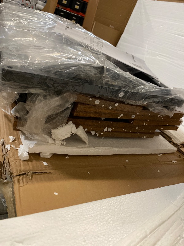 Photo 1 of Kitchen Bakers Rack with Power Outlet, Coffee Bar Cabinet with Storage Shelves, Microwave Stand with Louvred Door Cabinets, Black