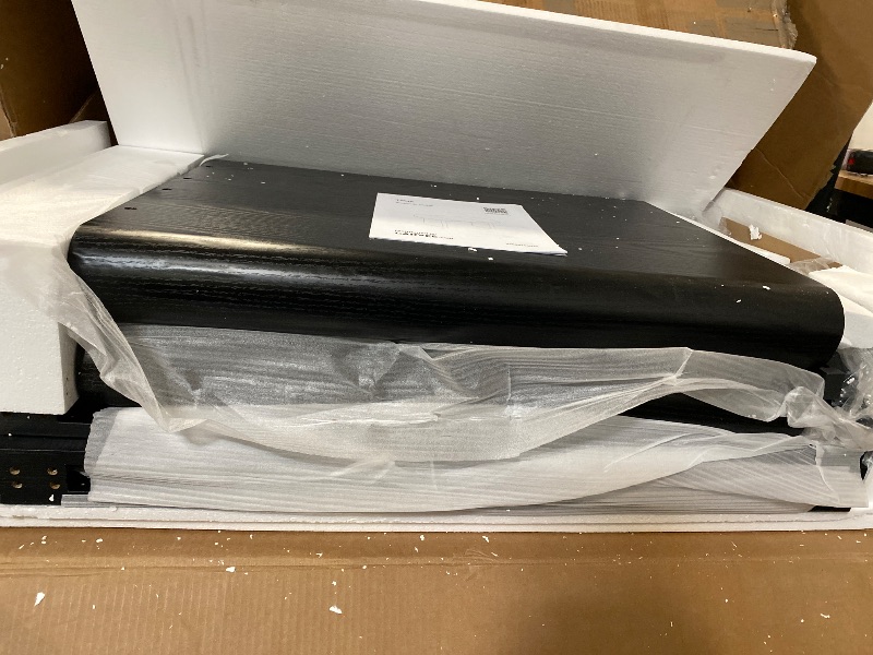 Photo 1 of 62.99"-78.74" Oval Expandable Dining Table, Extendable Dining Room Table for 4-8 People with Wooden Strip Base, Modern Kitchen Table with Slide Metal Track, for Family Living Room-Black