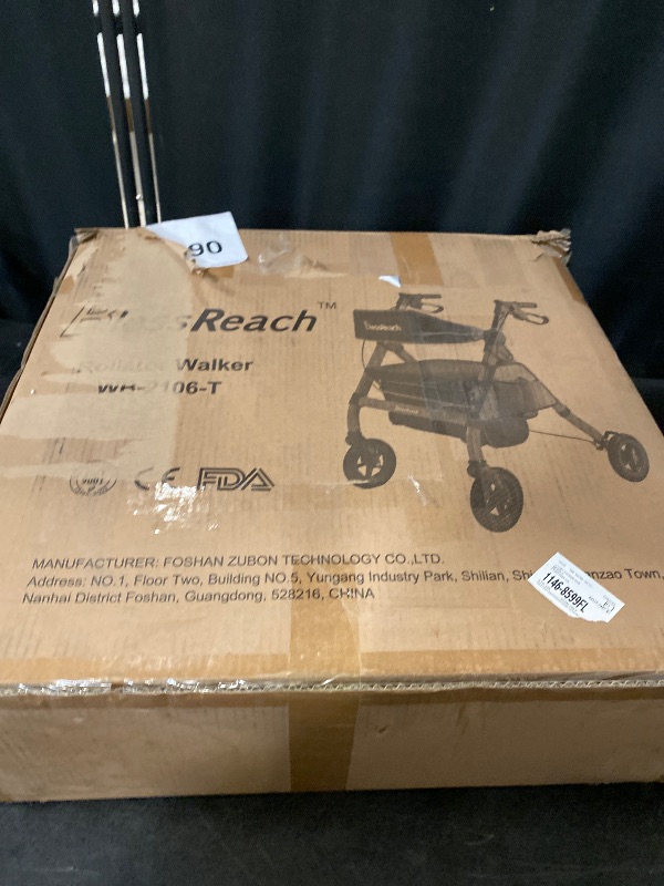 Photo 1 of Foldable Rollator Walkers with Seat for Seniors, 450 lb Capacity, 8'' Wheels, 18" Big Seat, 6-Position Height, Heavy-Duty Aluminum Rolling Walker (Gray)