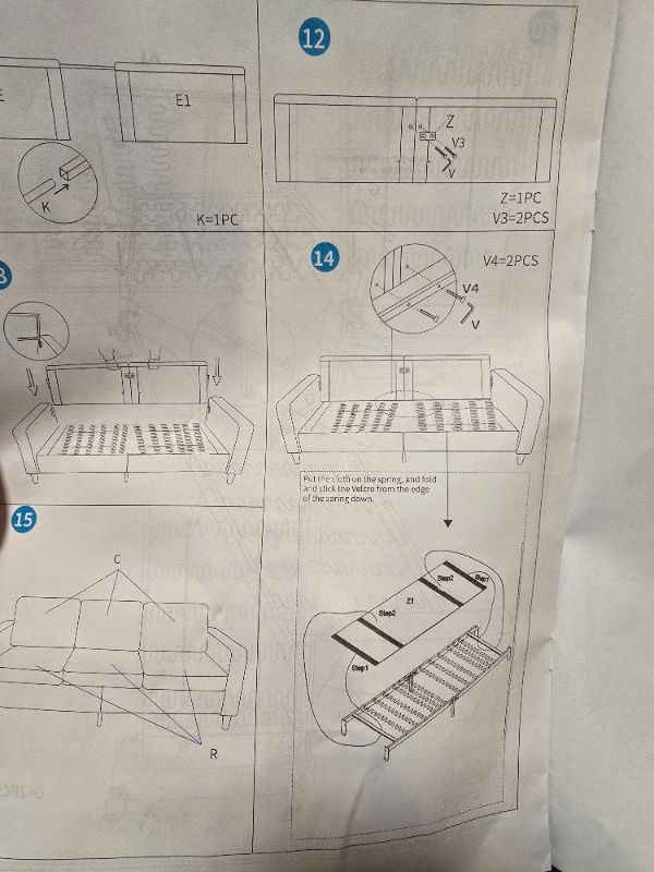 Photo 1 of Sectional Couches for Living Room: Beige 3-Seat Couch for Apartment Loft Studio Linen Fabric