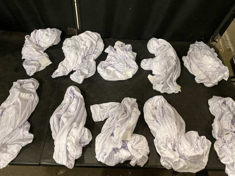 Photo 1 of 60 PCS White Linen Polyester Folding Chair Cover Dinning Chair Slipcover for Wedding Party Event Banquet Catering