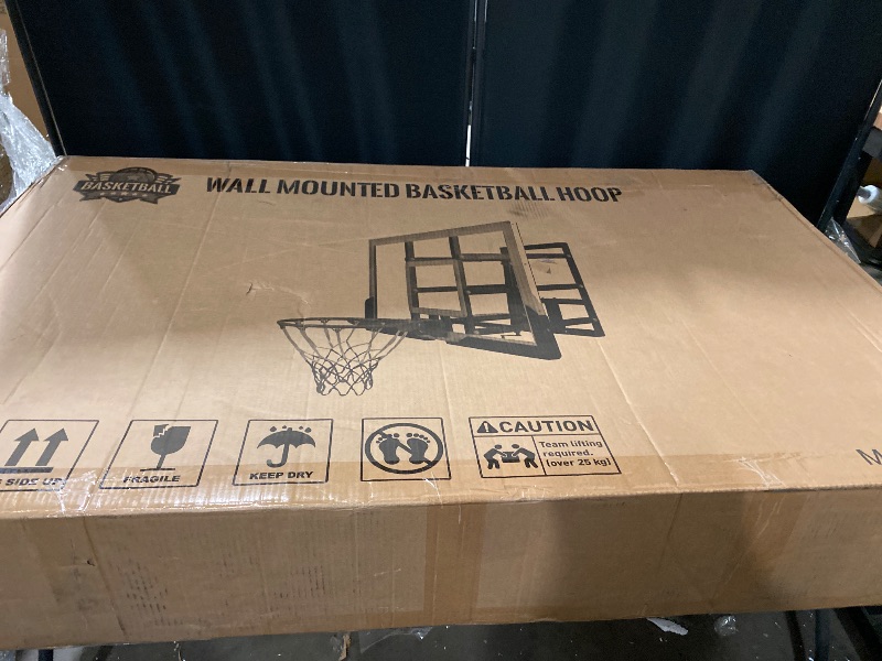 Photo 1 of Wall Mounted Basketball Hoop 45-48in Basketball Hoop with Shatterproof Backboard, 7.5FT-10FT Height Adjustable?mountable Garage Mounted Outdoor