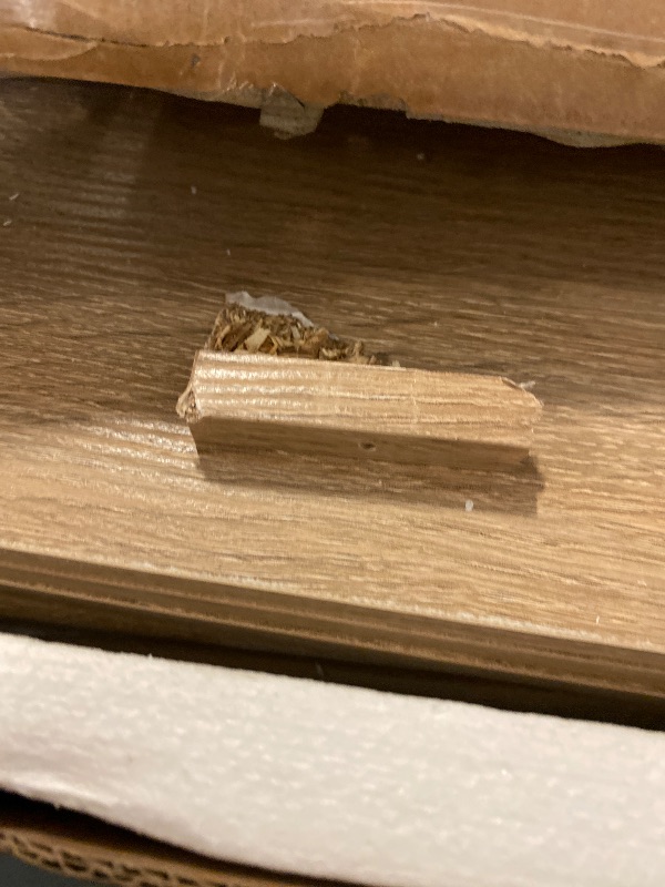 Photo 1 of Fluted Nightstand with 2 Drawers, Bedside Table with Faux Marble-Top, Engineered Wood End Table with Curved Corners, Metal Handle, Modern Night Stand for Bedroom, Small Spaces, Natural Oak