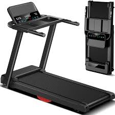 Photo 1 of P8 Foldable Treadmill, Heart Rate Sensor, 8.7mph, 300lbs Capacity, 12 Built-in Programs, Dual Cushion System & LED, home - Black