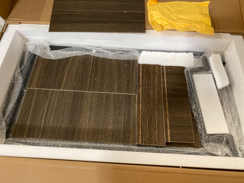 Photo 1 of Nightstand, End Table with Storage Drawer and 3-Tier Storage & Tempered Glass Top, Bedside Furniture with Steel Frame, Side Table for Bedroom, Dorm, Easy Assembly