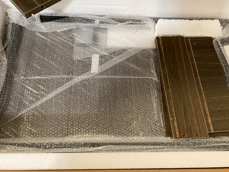 Photo 1 of Nightstand, End Table with Storage Drawer and 3-Tier Storage & Tempered Glass Top, Bedside Furniture with Steel Frame, Side Table for Bedroom, Dorm, Easy Assembly