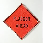 Photo 1 of Road Construction Sign: 36 in x 36 in Nominal Sign Size, Polyester/PVC, 0.015 in, W20-7A MUTCD
