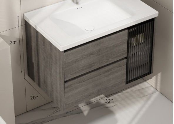 Photo 1 of Modern 32'' Bathroom Vanity Base Only, Wall Mounted Vanity 20"D x 32"W x 20"H