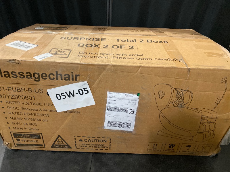 Photo 1 of Massage Chair Full Body, Zero Gravity Massage Chair with 10 Fix Rollers, Heating, Foot Massage, Auto Modes, Bluetooth Speaker, Touch Screen Controller (Brown Premium)