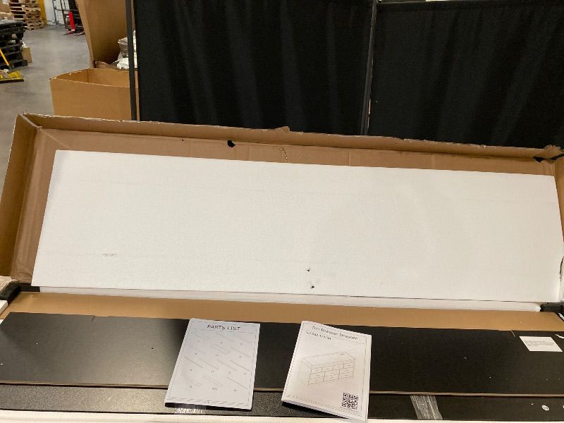 Photo 1 of 10 Drawer 70" W Dresser with LED Light and Charging Station - Black/White