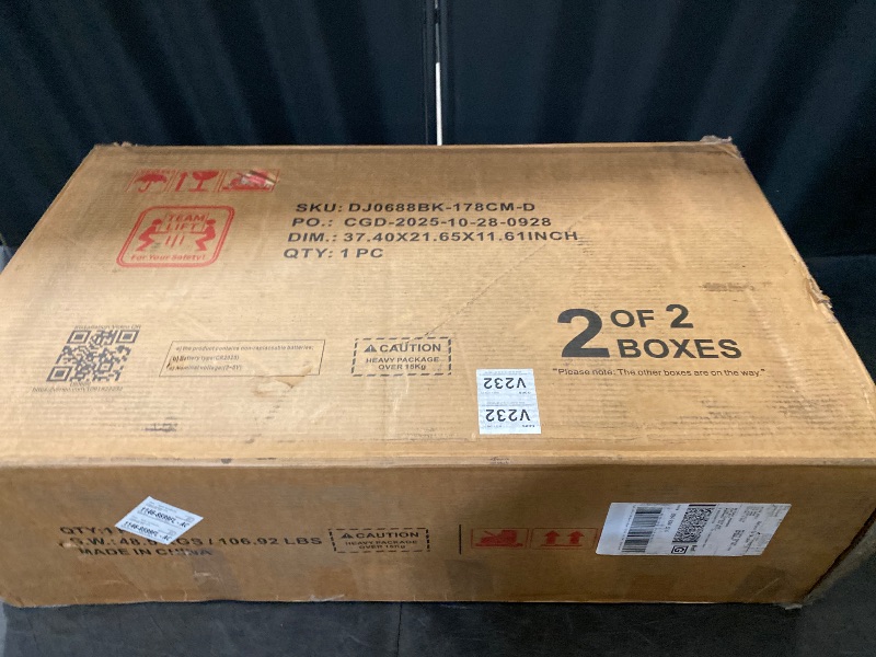 Photo 1 of 10 Drawer 70" W Dresser with LED Light and Charging Station - Black/White