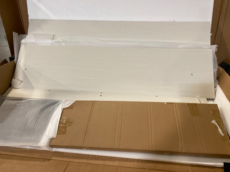 Photo 1 of 73" Tall Farmhouse 3 Doors Armoire Wardrobe Closet w/ Sliding Folding Door,4 Drawers,Closet Wardrobe Cabinet w/ LED Light,Hanging Rod for Bedroom,Wooden Wardrobe Armoire Cabinet,Antique White