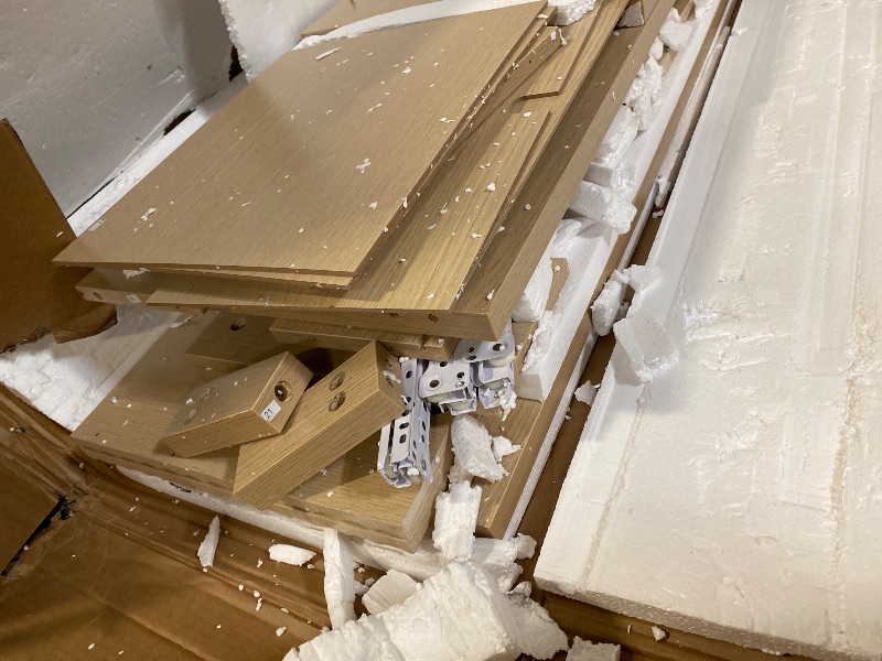 Photo 1 of 47-in Fluted Sideboard Buffet Cabinet with 3 Drawers and 2 Doors Wooden Credenza