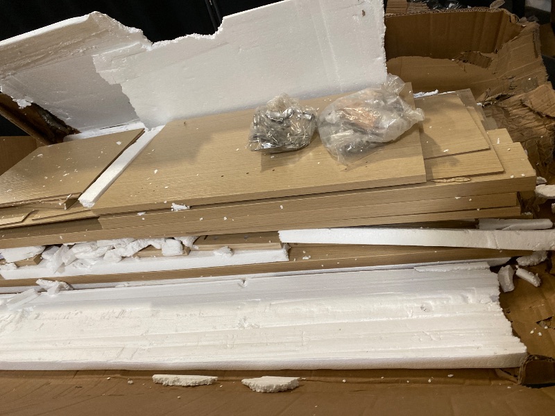 Photo 1 of 47-in Fluted Sideboard Buffet Cabinet with 3 Drawers and 2 Doors Wooden Credenza