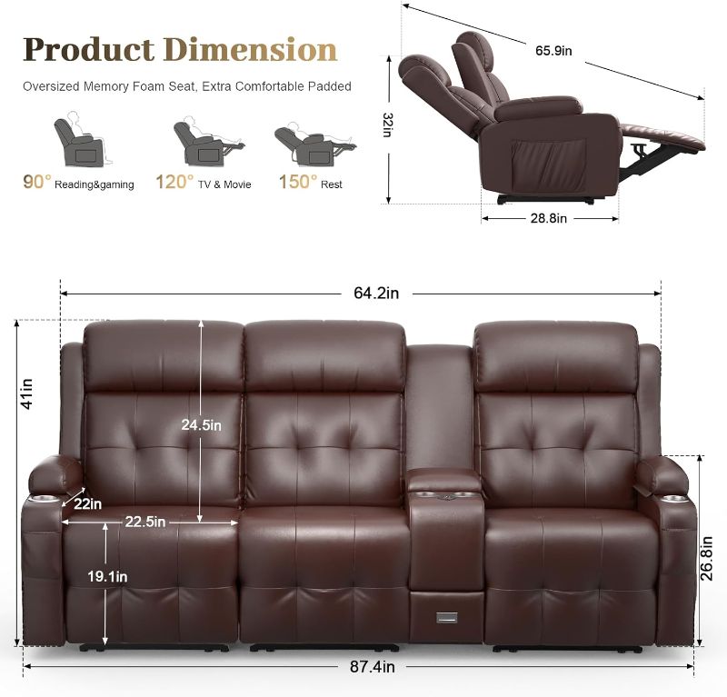 Photo 1 of (check) Black 3 Seater Powered Reclining Sofa

Include left side of couch - right side back coushion - right arm & accessories