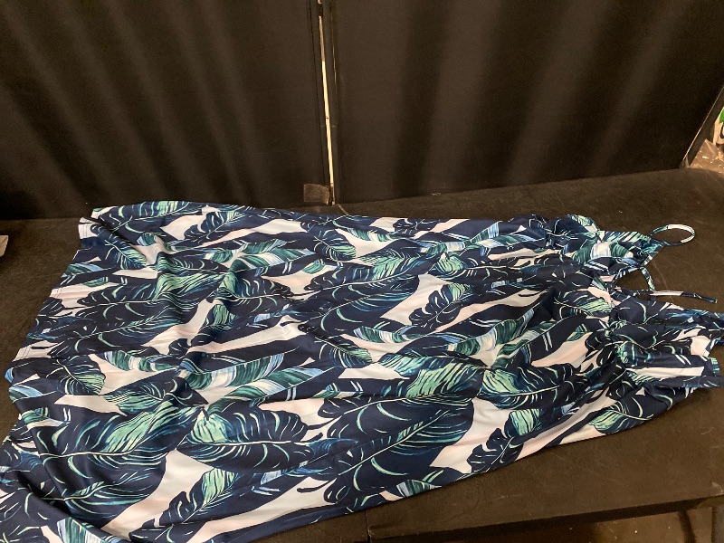 View 2 of 2XL Womens Hawaiian Tropical Midi Graphic Plus Size Dresses for Women Sleeveless Slip V Neck Beach Fall Summer