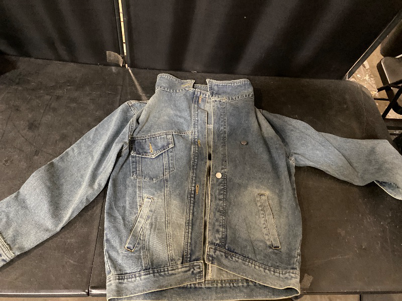 Photo 1 of S Womens Boyfriend Washed Crop Denim Jean Jacket Coat