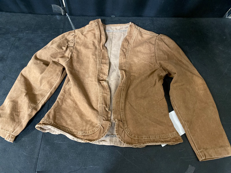 Photo 1 of M Brown Suede Collarless Jacket