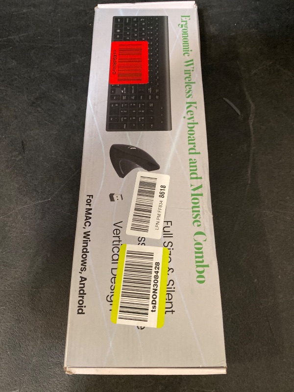 Photo 1 of 2.4GHz Wireless Vertical Ergonomic Mouse and Keyboard Combo Ultra-Thin Portable Size for PC Desktop Computer Laptop Mac Tablet (A) (Right) (White)