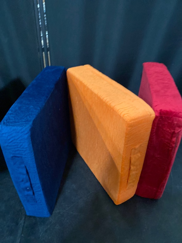 Photo 1 of 48” x 16” Triple Cushion Blue/Orange/Red