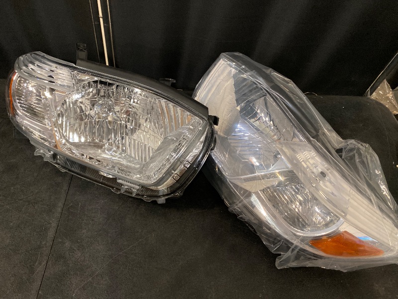 Photo 1 of Headlight Compatible with 2008 2009 2010 Toyota Highlander Base Headlamp with Chrome Housing Amber Reflector Replacement Pair Left and Right