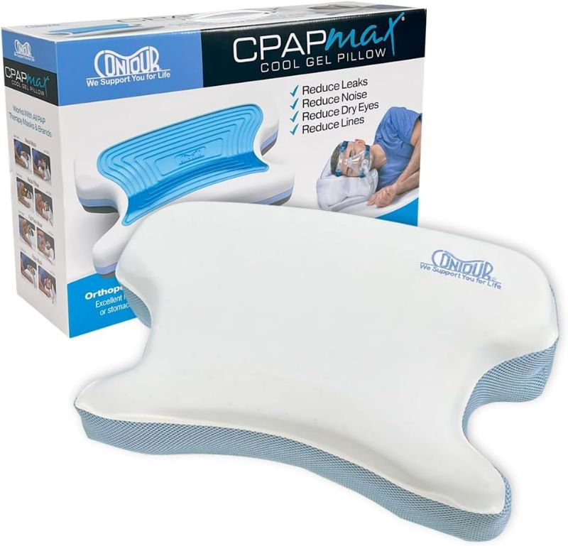 Photo 1 of Contour CPAPMax Cooling Gel - CPAP Pillow for Side, Back and Stomach Sleepers with Adjustable Memory Foam - Pillow for CPAP Users, Sleeping with Mask