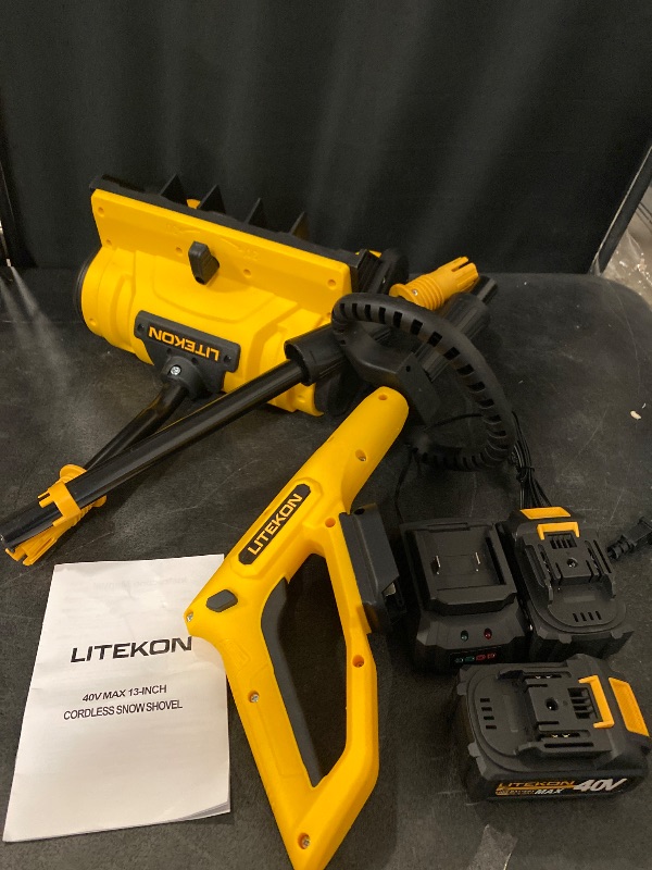 Photo 1 of Parts 20V Cordless Snow Shovel, 13-Inch Brushless Snow Blower with 2x 4Ah Batteries & Quick Charger