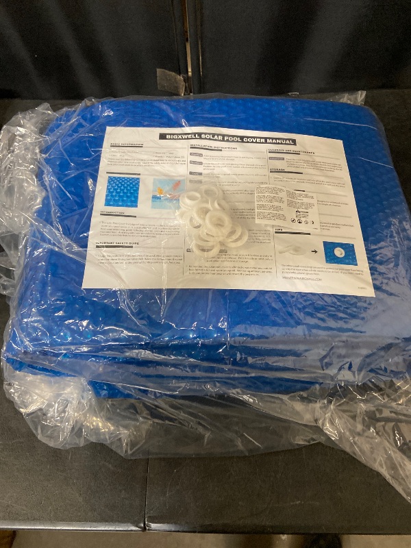 Photo 1 of BigXwell Solar Pool Cover, Blue 16-mil 6 x 12 Foot Square Pool Heaters for Above-Ground and In-Ground Pools, 1600 Series Heavy-Duty Insulating Pool Heater Cover for Swimmer
