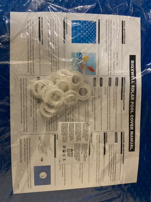 Photo 1 of BigXwell Solar Pool Cover, Blue 16-mil 6 x 12 Foot Square Pool Heaters for Above-Ground and In-Ground Pools, 1600 Series Heavy-Duty Insulating Pool Heater Cover for Swimmer
