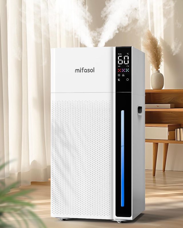 Photo 1 of Mifasol Humidifier Large Room, 5.3Gal/20L Large Humidifiers for Home 1500 sq ft, Cool Mist Humidifiers for Bedroom, Whole House Humidifiers for Large Room Plants Office, White