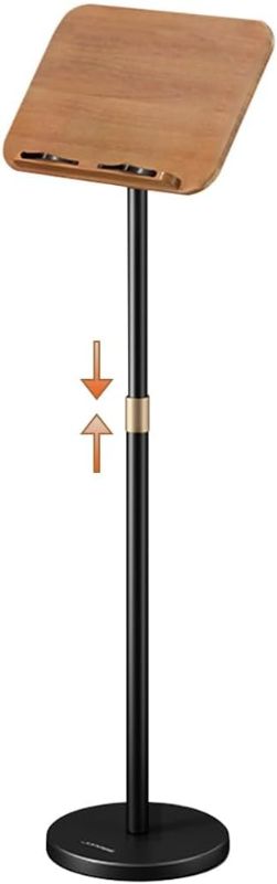 Photo 1 of Mobile Laptop Desk Library Flip-up Lifting Standing Desk with Fence + Book Clip, Home Portable Floor Standing Adjustable Desk, Easy to Install
