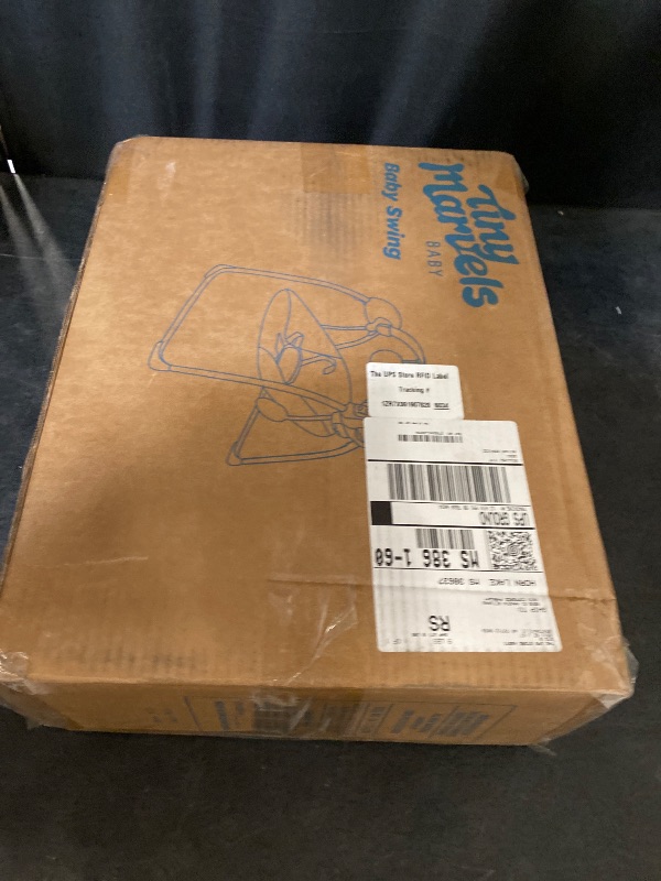 Photo 1 of Baby Swings for Infants, Tiny Marvels Portable Swing with Adaptable Speed, Music, Removable-Toy-Bar, Foldable Infant Swing for Indoor and Outdoor Use, 0-9 Months 6-20 lbs(Sander Checker)