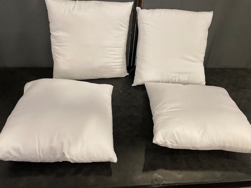 Photo 1 of 16 x 16 Throw Pillow Inserts, Set of 4 Hypoallergenic Square Form Decorative Pillows for Sofa Couch Bed and Chair 16 inches
