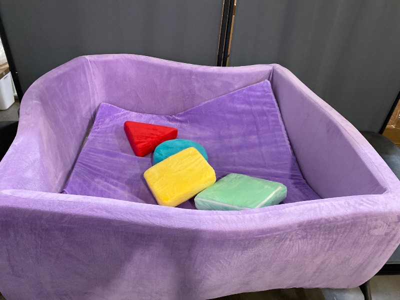 View 2 of Climbing Toys for Toddlers, 7-Piece Foam Climbing Blocks with Ball Pit, Indoor Soft Play Set for Baby & Toddlers to Crawl, Climb, Motor Skills Development (Balls Not Included)