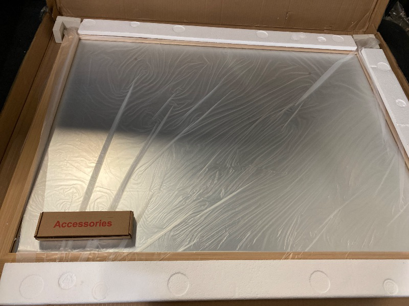 Photo 1 of 22x30 Inch Bathroom Mirror for Wall, Anti-Rust Oak Wood Grain Metal Framed Bathroom Mirrors for Over Sink,Rectangler Mirrors for Bathroom Vanity, Farmhouse, Bedroom, Living Room, Entryway Decor