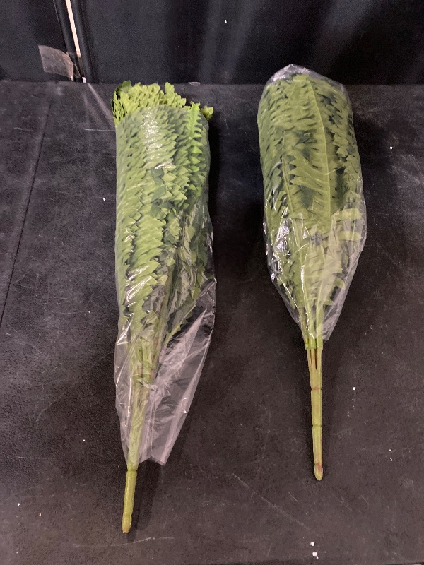 Photo 1 of 35" Ferns Artificial Bush Plants Large, 2 Artificial Boston Ferns with 39 Fronds for Outdoors Home Decor
