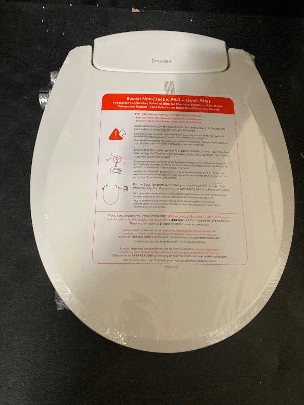 View 2 of Brondell Swash Bidet Toilet Seat, Non-Electric, Dual Temperature, Fits Round Toilets, White – Dual Nozzle System – with Easy Installation