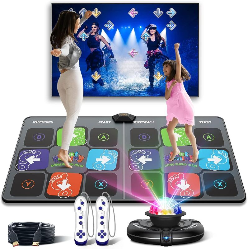 Photo 1 of Dance Mat for TV Games - Wireless Musical Electronic Dance Pad for Kids & Adults, 2-Player Indoor Active Exercise Game for Family Parties, Birthday for Boys and Girls
