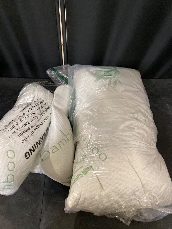 Photo 1 of Memory Foam Pillows Queen Size set of 2, Shredded Memory Foam Bed Pillow for Sleeping, Adjustable Fluffy Pillow with Cooling Breathable Cover for All Sleepers, Hotel Quality Rest Pillow Queen 2 Pack
