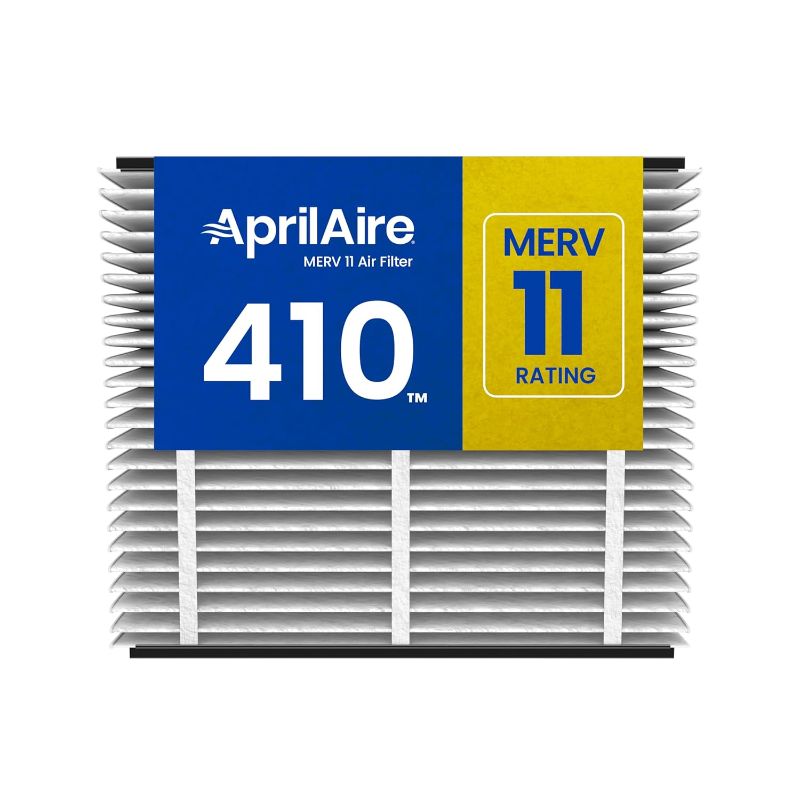 Photo 1 of AprilAire 410 Replacement Filter for AprilAire Whole House Air Purifiers - MERV 11, Clean Air & Dust, 16x25x4 Air Filter (Pack of 1)