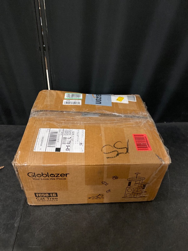 Photo 1 of Cat Tree Tower for Indoor Cats, 50-inch Adult Cat Tree House for Large Adult Cats with Steps, Scratching Post, 2 Cat Caves, Dangling Toys, FC50, Light Grey