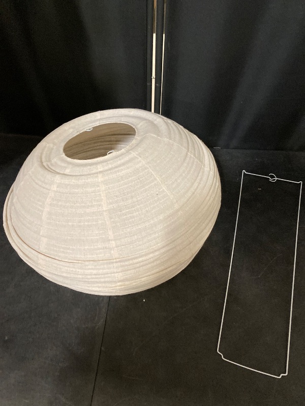 Photo 1 of Large Hanging Lamp shade 20INCH Round Linen Pendant Lamp shade Can replace paper lanterns Hanging Lantern Handmade Minimalist Decorations Suitable for Living room, Hallway Bedroom, and kitchen