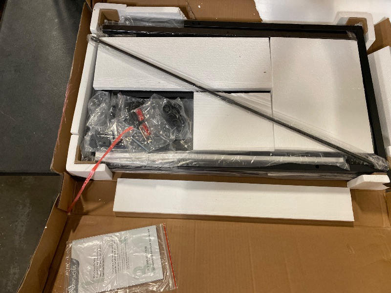 Photo 1 of Computer Desk, 48 Inch Gaming Desk with Led Lights & Power Outlet, Office Desk with Storage Shelves, Reversible Desk with Monitor Shelf & Headphone Hook, Carbon Fiber Black