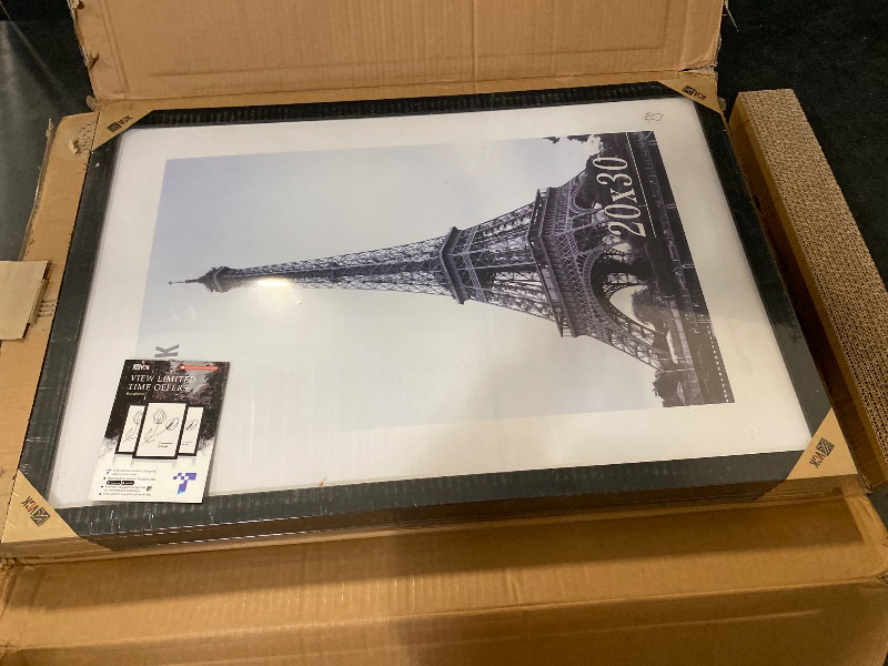 Photo 1 of 20x30 Inch Black Poster Frame Wooden with Plexiglass Wall Hanging Picture Frame for Poster Artwork Certificate Included 5 Pack