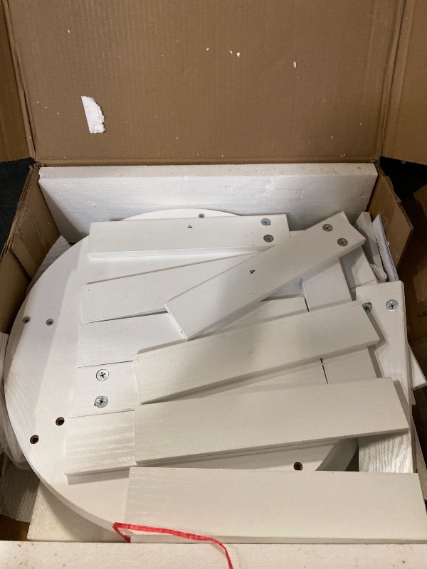 Photo 1 of 4-Tier Rotating Bookshelf, 360° Spinning Bookshelf Tower, Floor Standing Round Revolving Bookcase, Display Rack for Books, CDs, for Living Room, Study, Bedroom, White