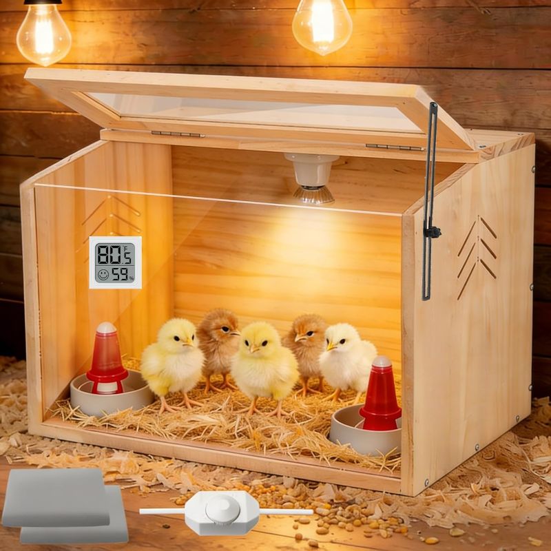 Photo 1 of Chick Brooder Box,Brooder Box for Chicks,16" Lx12 Wx11 H, Ducks,Chicken Coop,Quail cage,2 Washable Liners,Adjustable Temperature Control